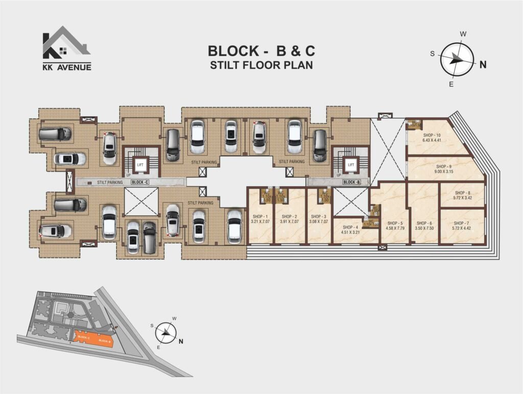 KK Avenue Block B & C Stilt floor Plan