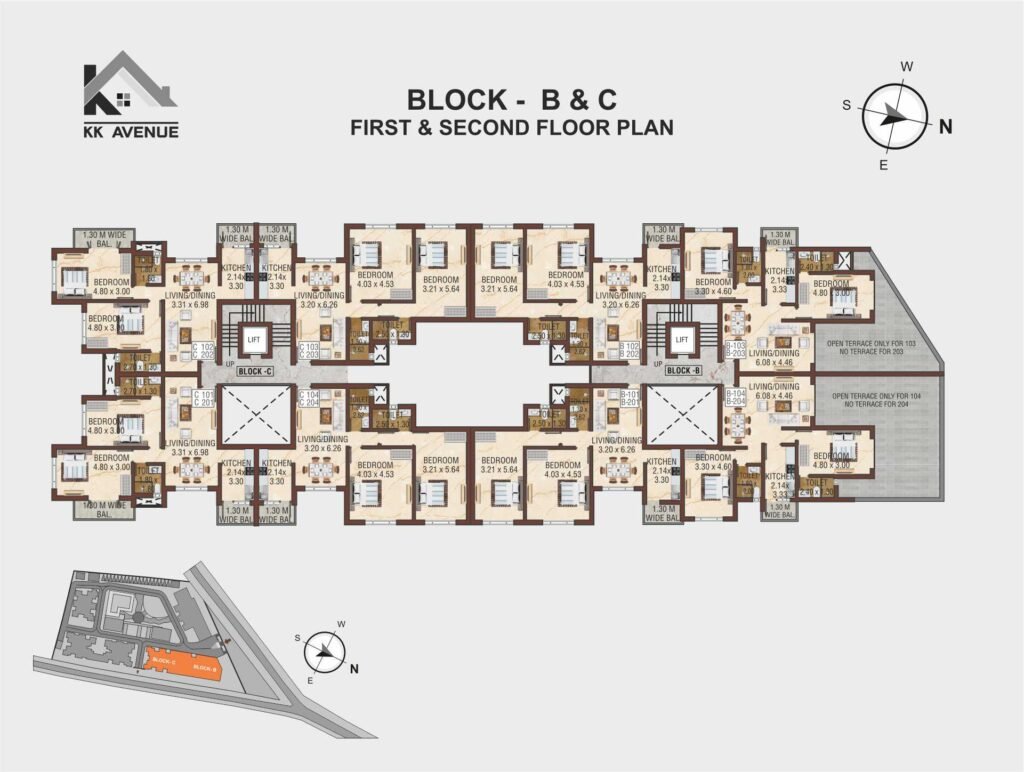 KK Avenue Block B & C Upper First Floor Plan