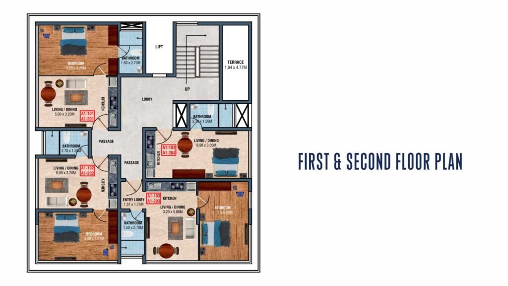 Alcon Emblem First and second floor plan